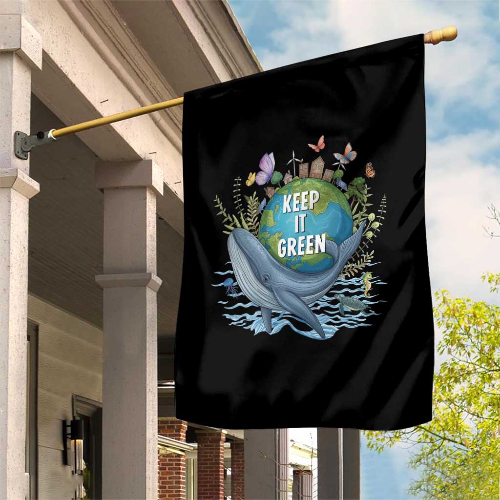 Keep It Green Earth Day Garden Flag Eco-Friendly Nature Environmental Awareness TS14 Print Your Wear