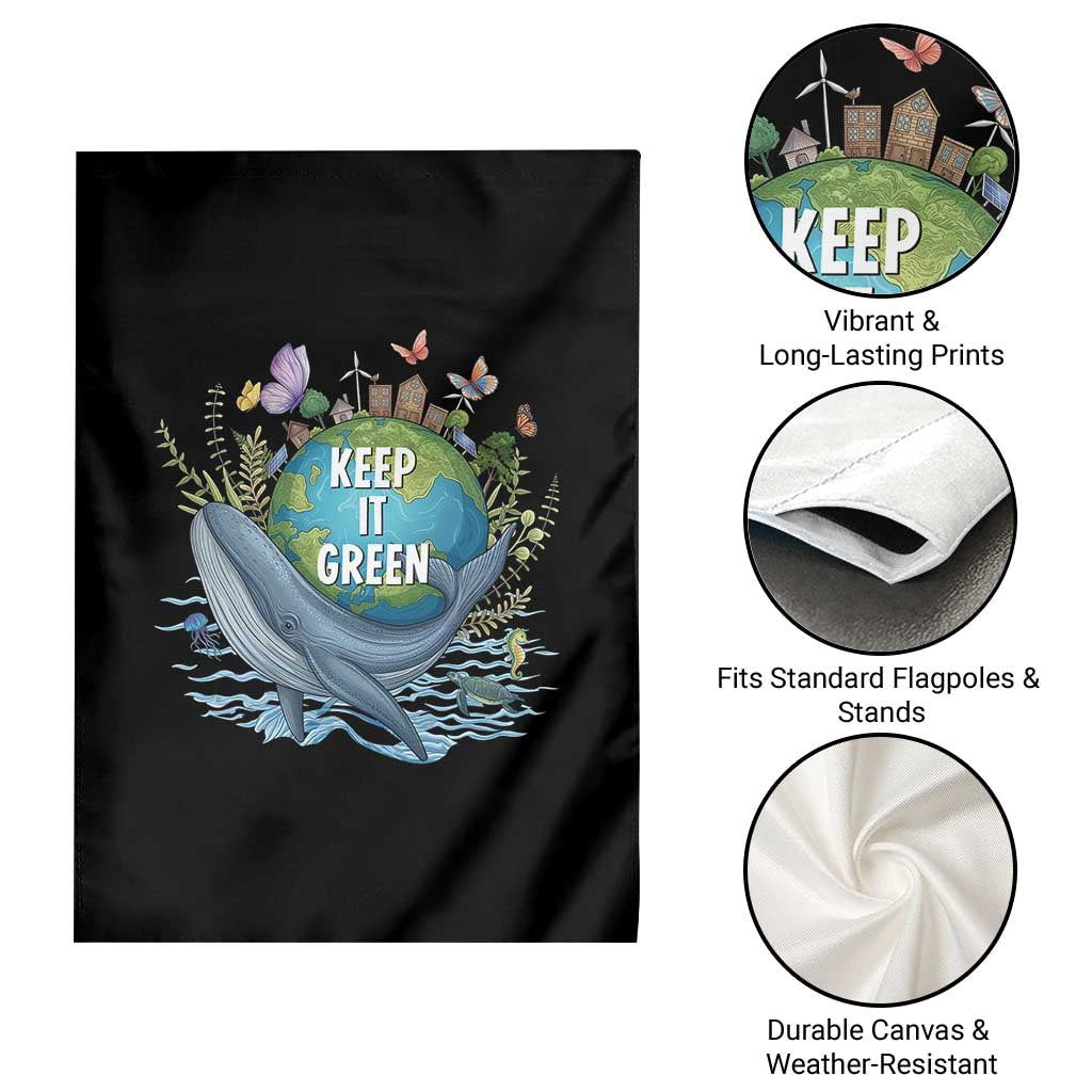 Keep It Green Earth Day Garden Flag Eco-Friendly Nature Environmental Awareness TS14 Print Your Wear