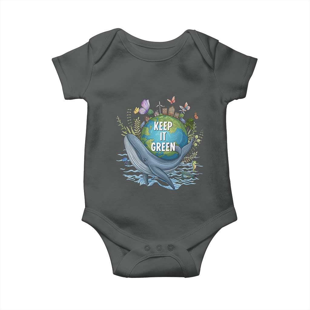 Keep It Green Earth Day Baby Onesie Eco-Friendly Nature Environmental Awareness TS14 Dark Heather Print Your Wear