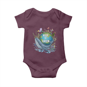 Keep It Green Earth Day Baby Onesie Eco-Friendly Nature Environmental Awareness TS14 Maroon Print Your Wear