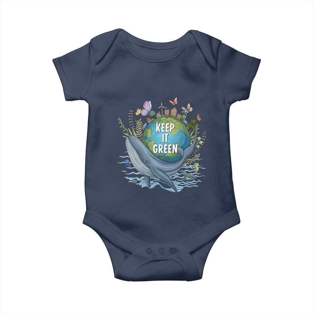 Keep It Green Earth Day Baby Onesie Eco-Friendly Nature Environmental Awareness TS14 Navy Print Your Wear