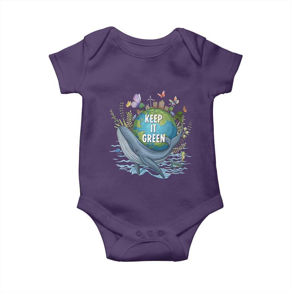 Keep It Green Earth Day Baby Onesie Eco-Friendly Nature Environmental Awareness TS14 Purple Print Your Wear