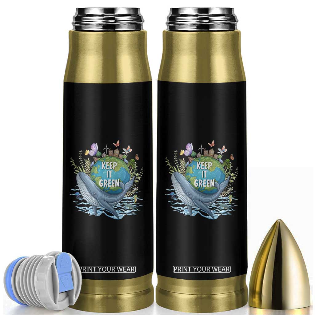 Keep It Green Earth Day Bullet Tumbler Eco-Friendly Nature Environmental Awareness TS14 Black Print Your Wear