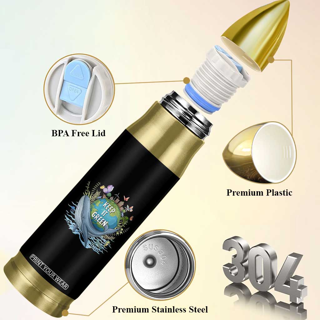 Keep It Green Earth Day Bullet Tumbler Eco-Friendly Nature Environmental Awareness TS14 Print Your Wear