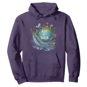 Keep It Green Earth Day Hoodie Eco-Friendly Nature Environmental Awareness TS14 Purple Print Your Wear