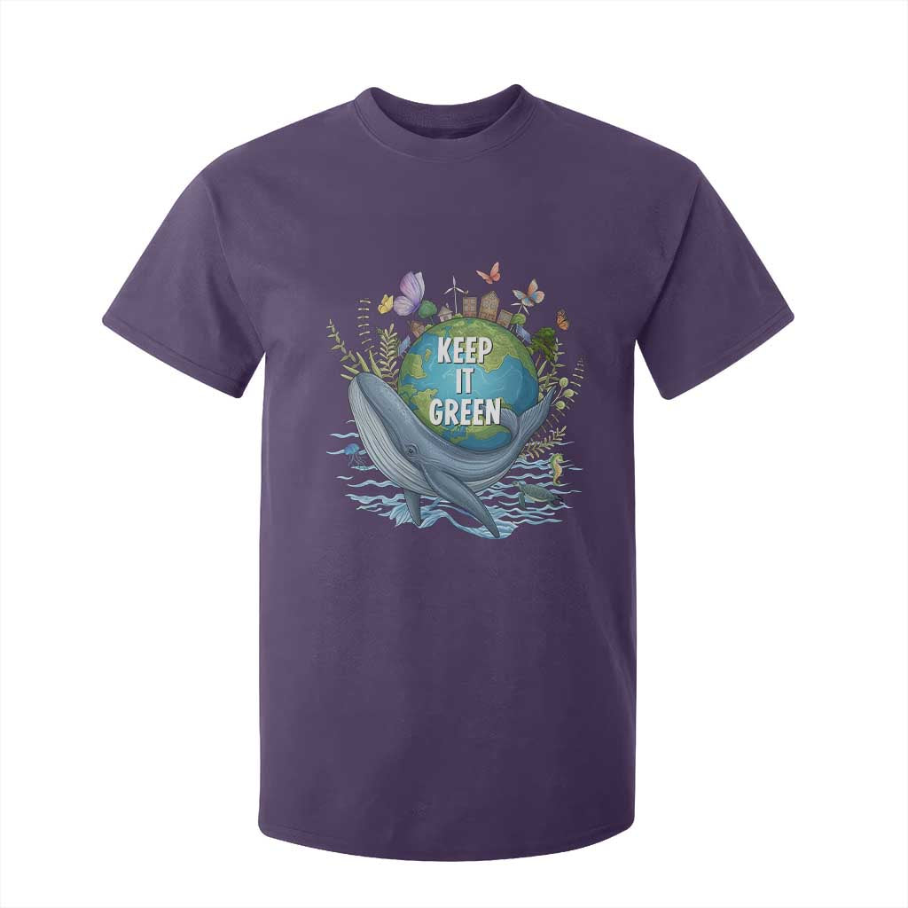 Keep It Green Earth Day T Shirt For Kid Eco-Friendly Nature Environmental Awareness TS14 Purple Print Your Wear