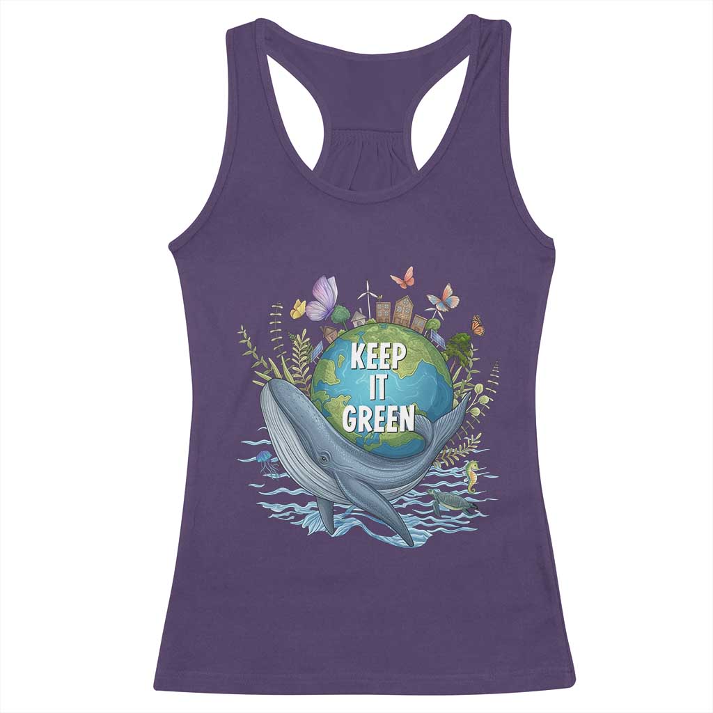 Keep It Green Earth Day Racerback Tank Top Eco-Friendly Nature Environmental Awareness TS14 Purple Print Your Wear