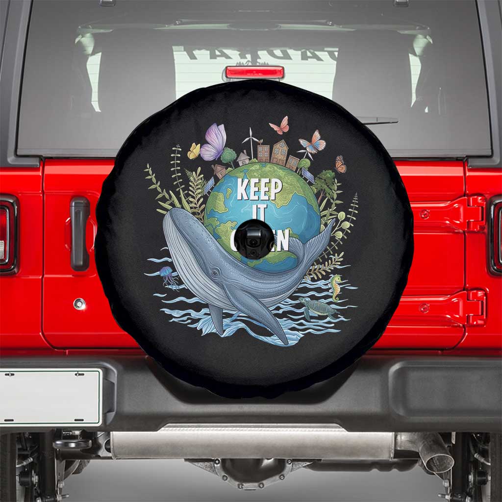 Keep It Green Earth Day Spare Tire Cover Eco-Friendly Nature Environmental Awareness TS14 Black Print Your Wear