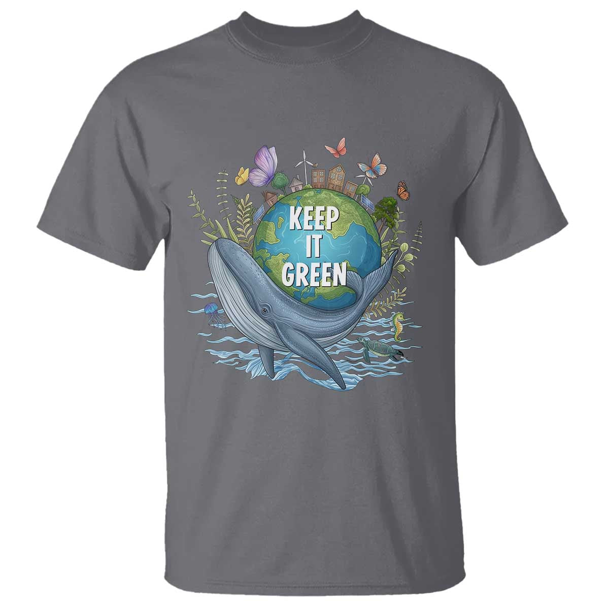 Keep It Green Earth Day T Shirt Eco-Friendly Nature Environmental Awareness TS14 Charcoal Print Your Wear