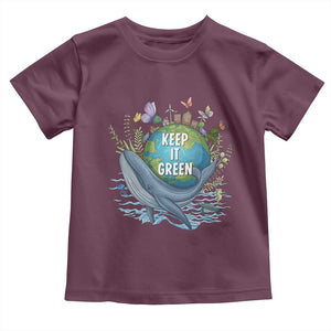 Keep It Green Earth Day Toddler T Shirt Eco-Friendly Nature Environmental Awareness TS14 Maroon Print Your Wear