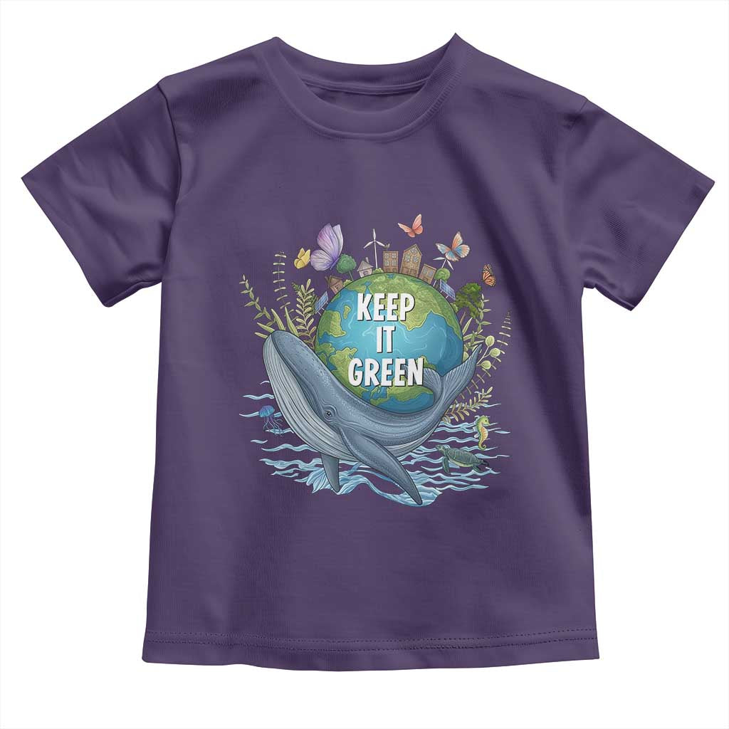 Keep It Green Earth Day Toddler T Shirt Eco-Friendly Nature Environmental Awareness TS14 Purple Print Your Wear