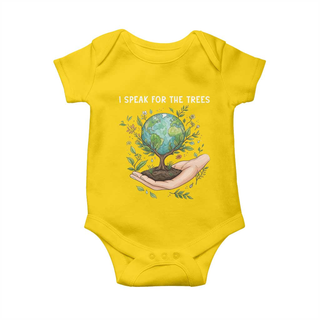 I Speak For The Trees Baby Onesie Earth Day Awareness TS14 Daisy Print Your Wear