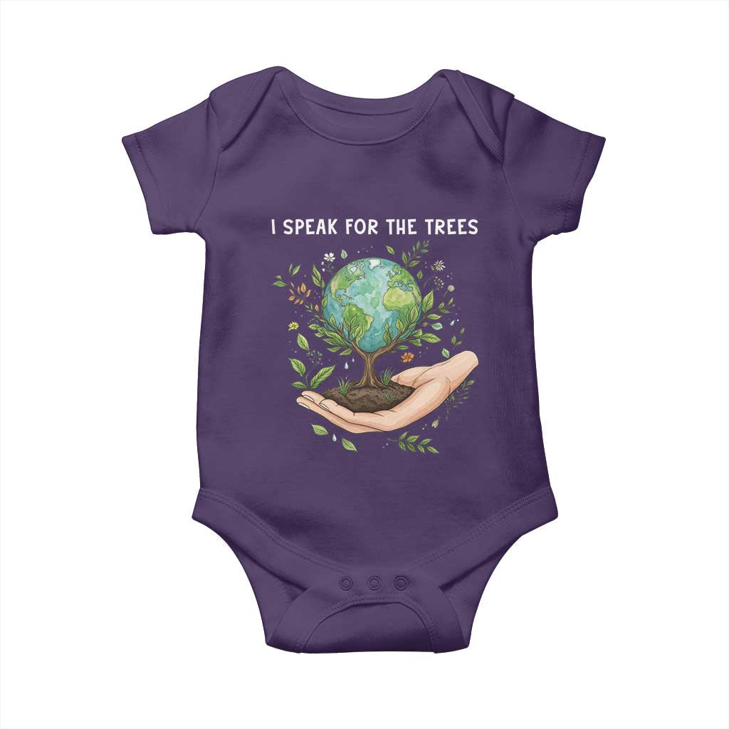 I Speak For The Trees Baby Onesie Earth Day Awareness TS14 Purple Print Your Wear