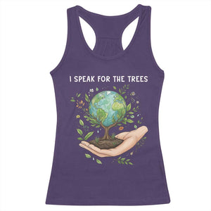 I Speak For The Trees Racerback Tank Top Earth Day Awareness TS14 Purple Print Your Wear