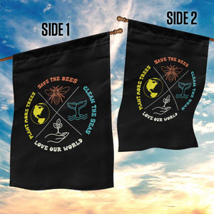 Earth Day Awareness Garden Flag Save The Bees Plant More Trees Clean The Seas Titties TS14 Print Your Wear