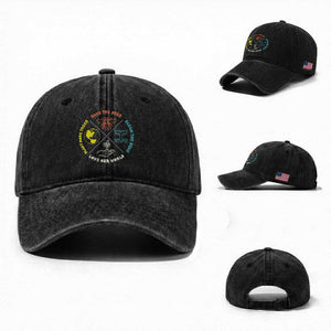 Earth Day Awareness Washed Cotton Baseball Cap Save The Bees Plant More Trees Clean The Seas Titties TS14 Washed Cap Universal Fit Black Print Your Wear