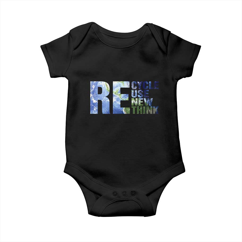Earth Day Baby Onesie Recycle Reuse Renew Rethink TS14 Black Print Your Wear