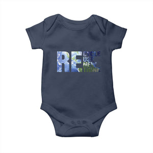 Earth Day Baby Onesie Recycle Reuse Renew Rethink TS14 Navy Print Your Wear