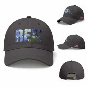 Earth Day Baseball Cap Recycle Reuse Renew Rethink TS14 Baseball Cap Universal Fit Dark Gray Print Your Wear