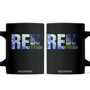 Earth Day Coffee Mug Recycle Reuse Renew Rethink TS14 Black Print Your Wear