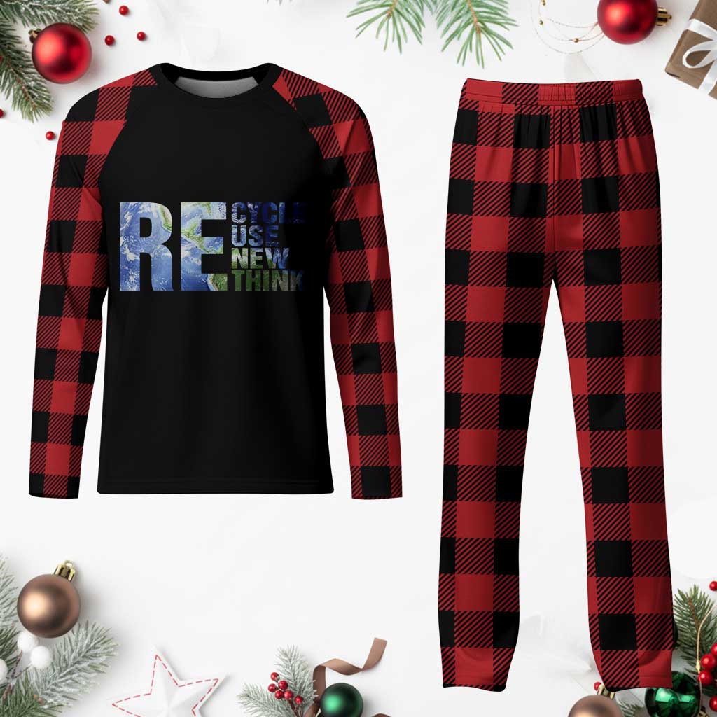 Earth Day Plaid Pajama Set Recycle Reuse Renew Rethink TS14 Buffalo Plaid Print Your Wear