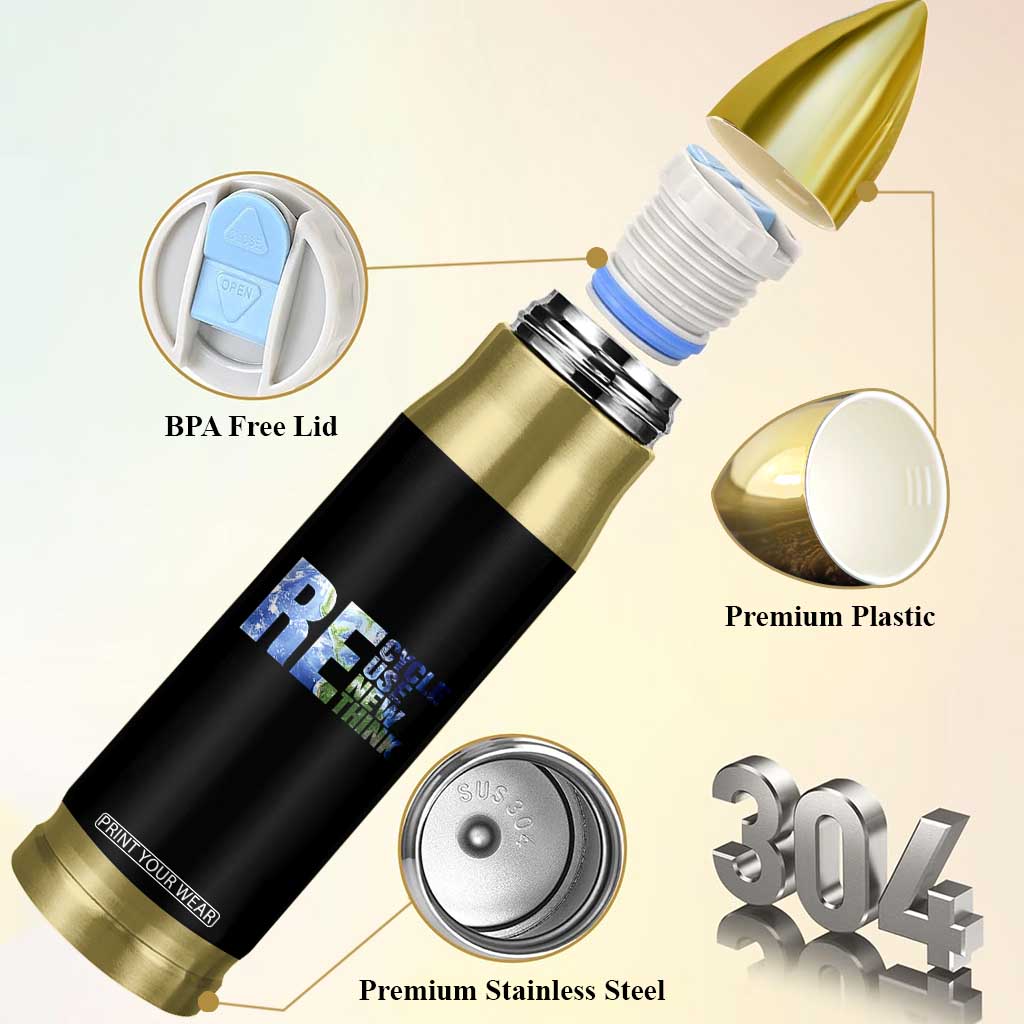 Earth Day Bullet Tumbler Recycle Reuse Renew Rethink TS14 Print Your Wear