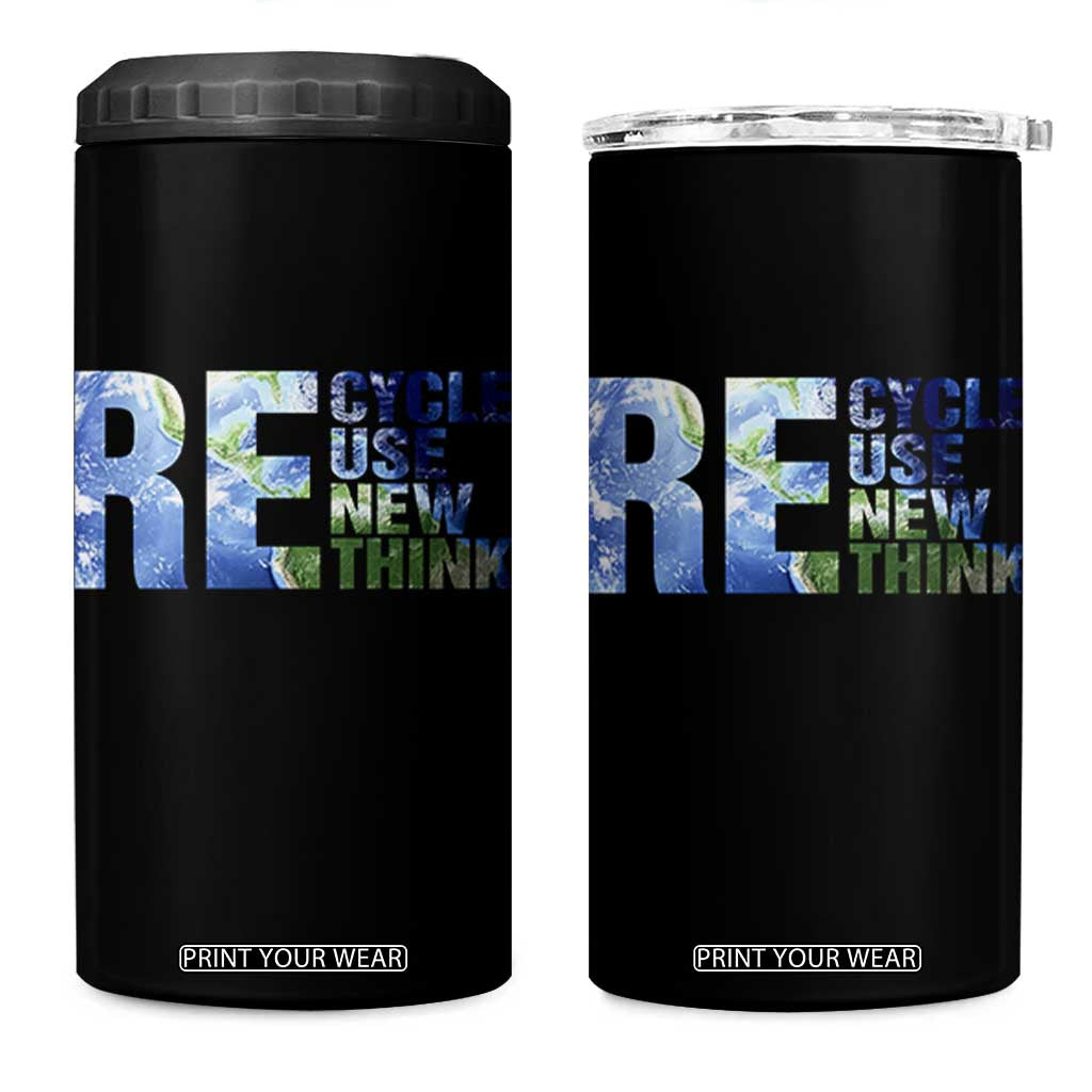 Earth Day 4 in 1 Can Cooler Tumbler Recycle Reuse Renew Rethink TS14 One Size: 16 oz Black Print Your Wear