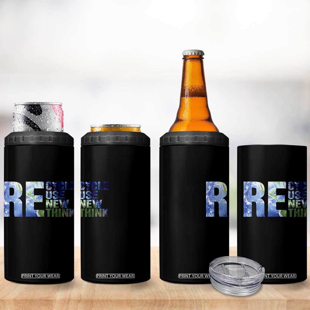 Earth Day 4 in 1 Can Cooler Tumbler Recycle Reuse Renew Rethink TS14 Print Your Wear