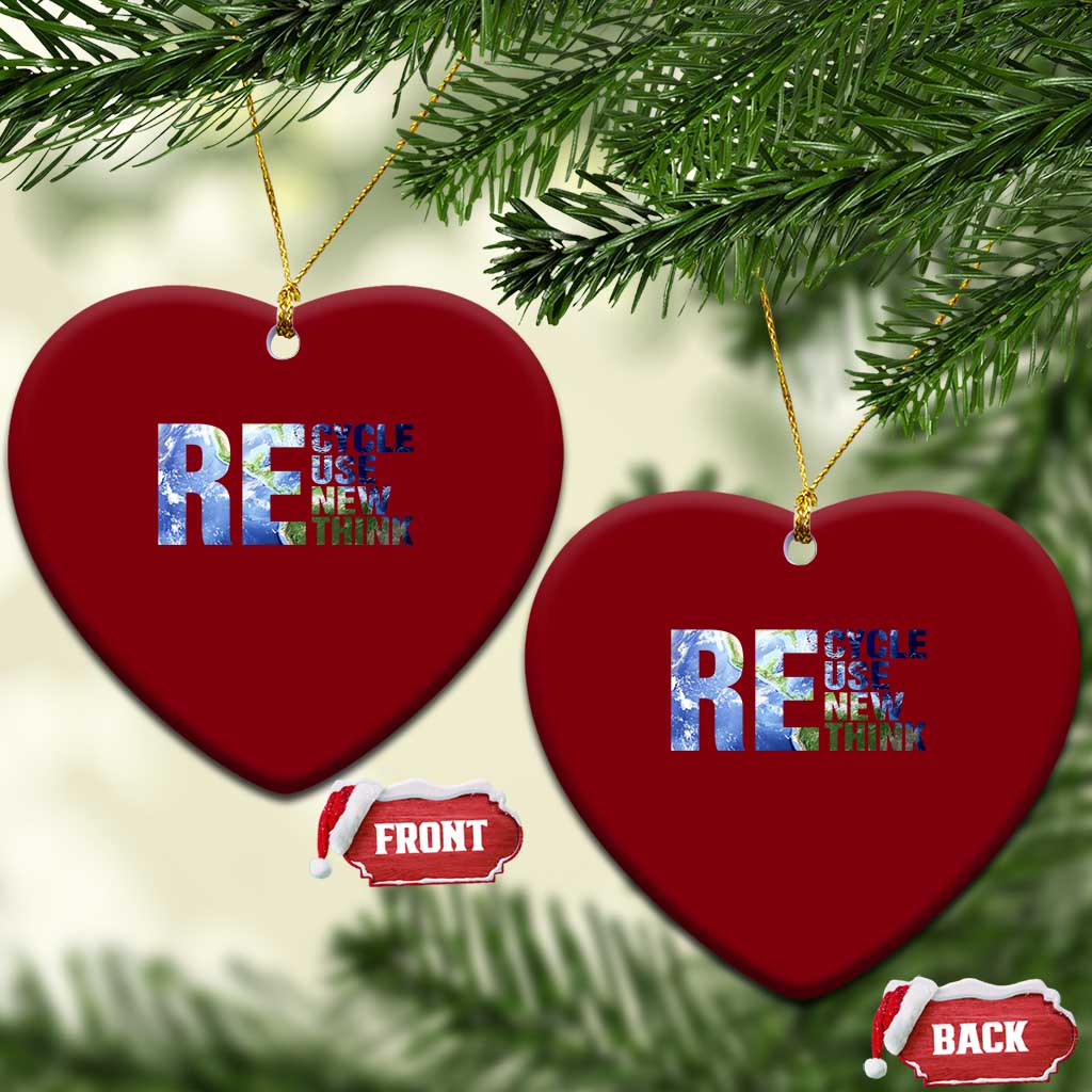 Earth Day Ceramic Ornament Recycle Reuse Renew Rethink TS14 Print Your Wear