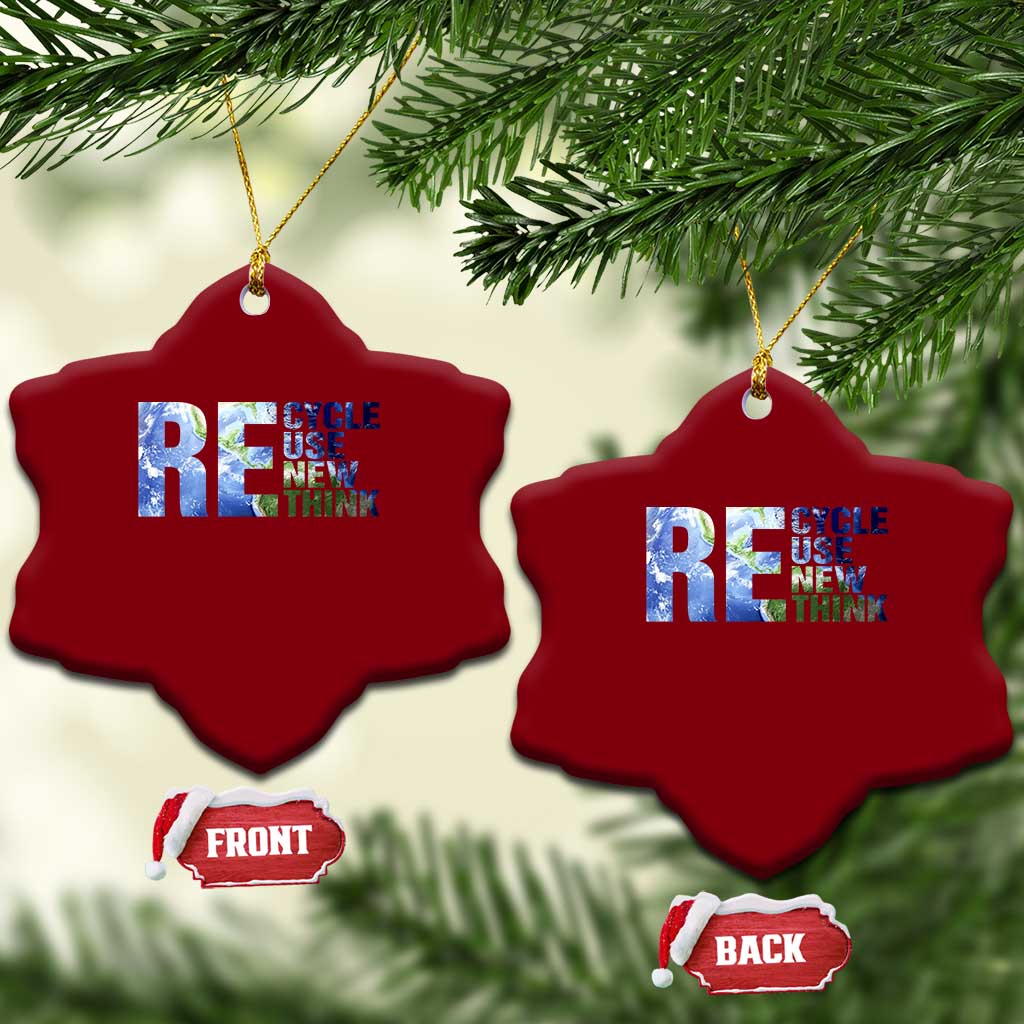 Earth Day Ceramic Ornament Recycle Reuse Renew Rethink TS14 Print Your Wear