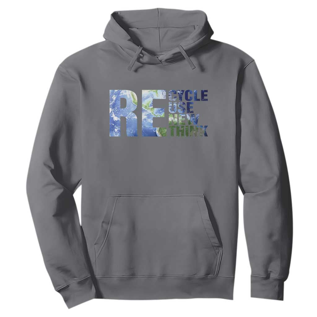Earth Day Hoodie Recycle Reuse Renew Rethink TS14 Charcoal Print Your Wear