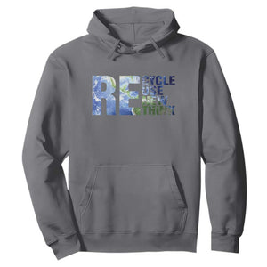 Earth Day Hoodie Recycle Reuse Renew Rethink TS14 Charcoal Print Your Wear