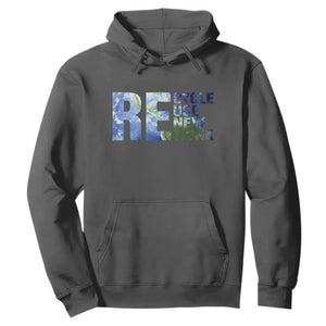 Earth Day Hoodie Recycle Reuse Renew Rethink TS14 Dark Heather Print Your Wear
