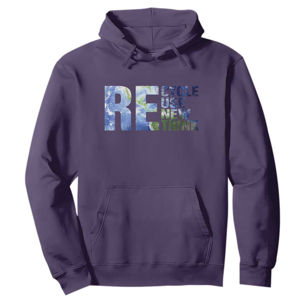Earth Day Hoodie Recycle Reuse Renew Rethink TS14 Purple Print Your Wear