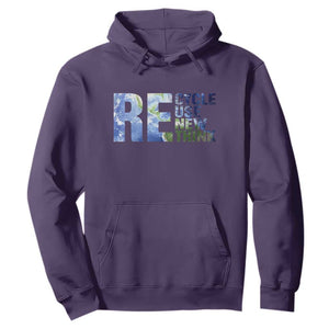 Earth Day Hoodie Recycle Reuse Renew Rethink TS14 Purple Print Your Wear