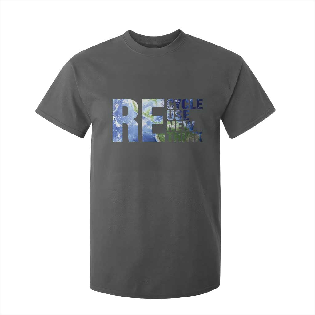 Earth Day T Shirt For Kid Recycle Reuse Renew Rethink TS14 Dark Heather Print Your Wear