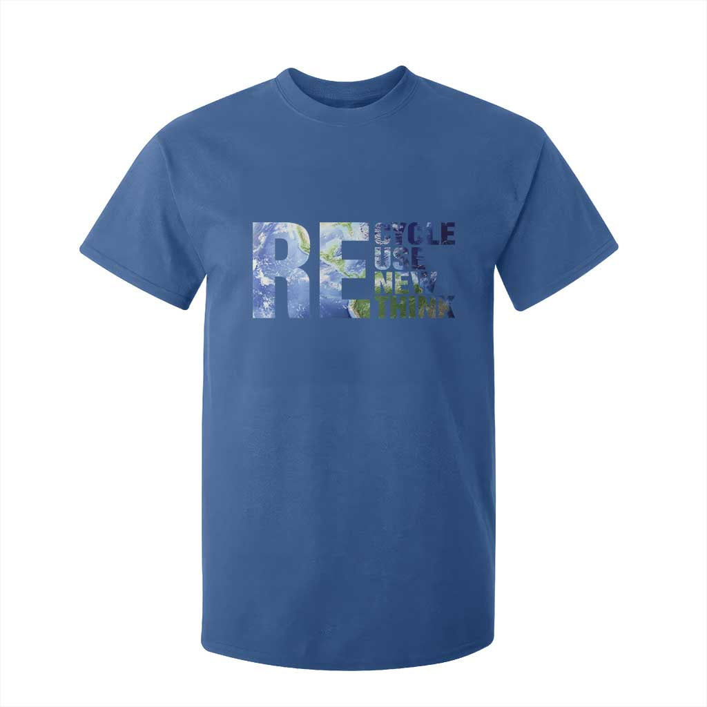 Earth Day T Shirt For Kid Recycle Reuse Renew Rethink TS14 Royal Blue Print Your Wear
