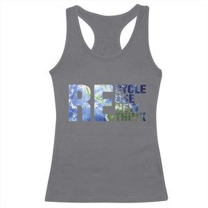 Earth Day Racerback Tank Top Recycle Reuse Renew Rethink TS14 Charcoal Print Your Wear