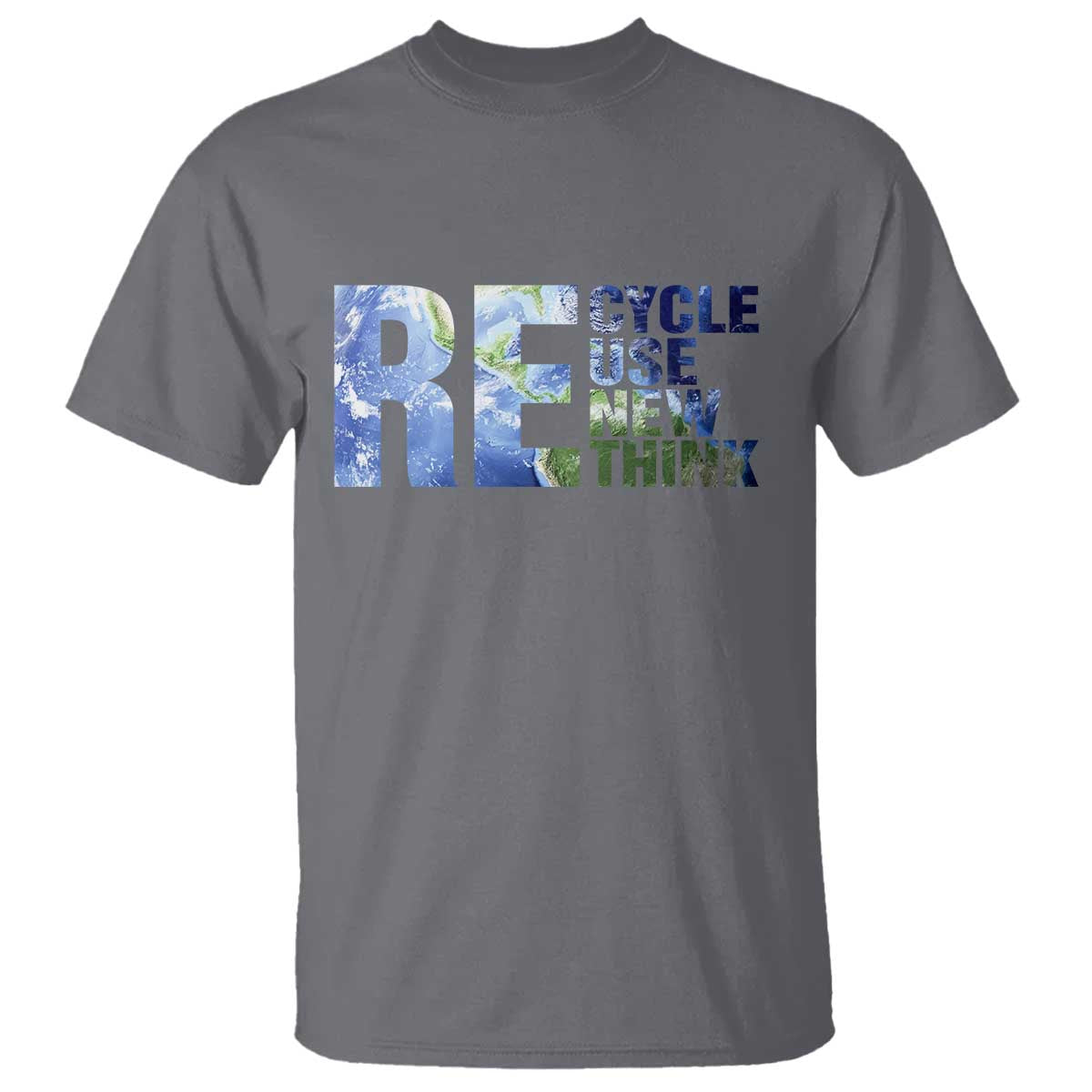 Earth Day T Shirt Recycle Reuse Renew Rethink TS14 Charcoal Print Your Wear
