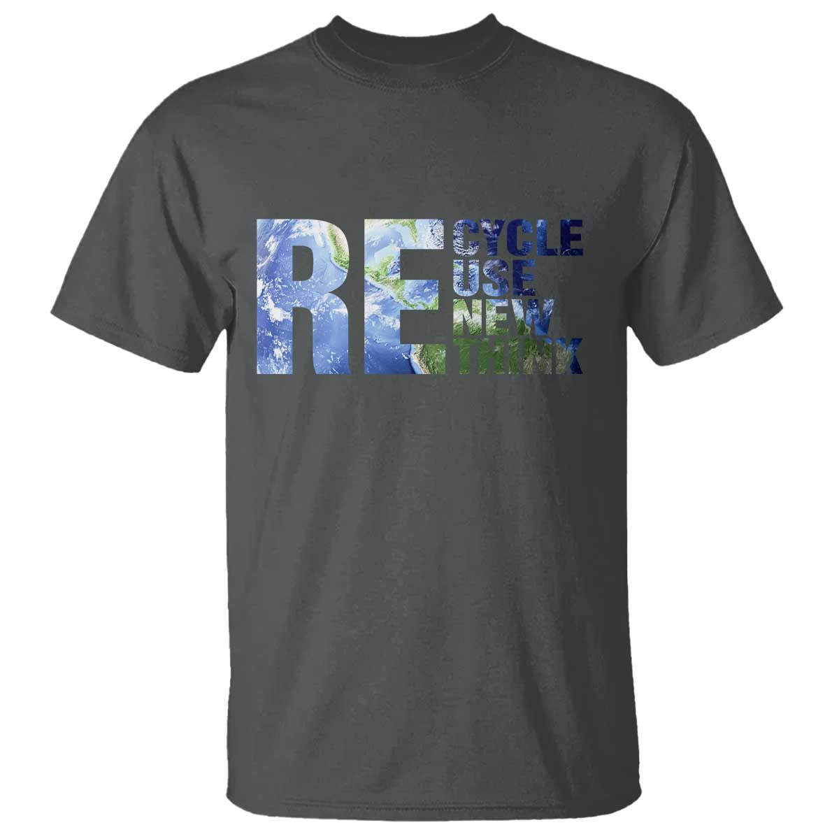 Earth Day T Shirt Recycle Reuse Renew Rethink TS14 Dark Heather Print Your Wear