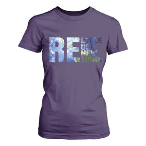 Earth Day T Shirt For Women Recycle Reuse Renew Rethink TS14 Purple Print Your Wear