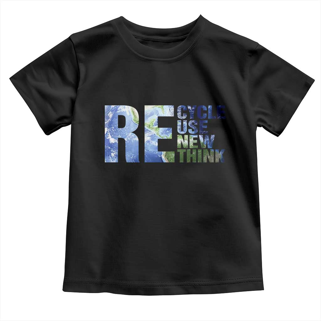 Earth Day Toddler T Shirt Recycle Reuse Renew Rethink TS14 Black Print Your Wear