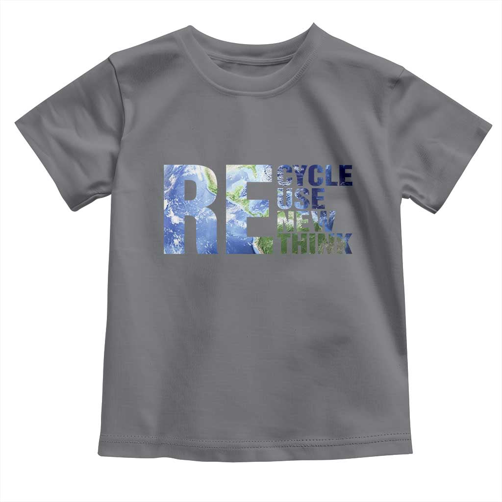Earth Day Toddler T Shirt Recycle Reuse Renew Rethink TS14 Charcoal Print Your Wear
