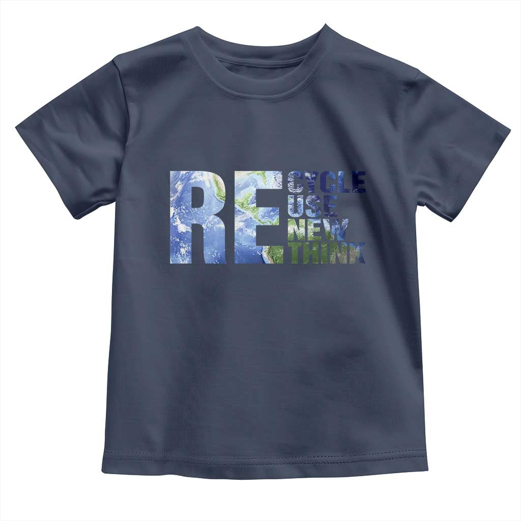 Earth Day Toddler T Shirt Recycle Reuse Renew Rethink TS14 Navy Print Your Wear