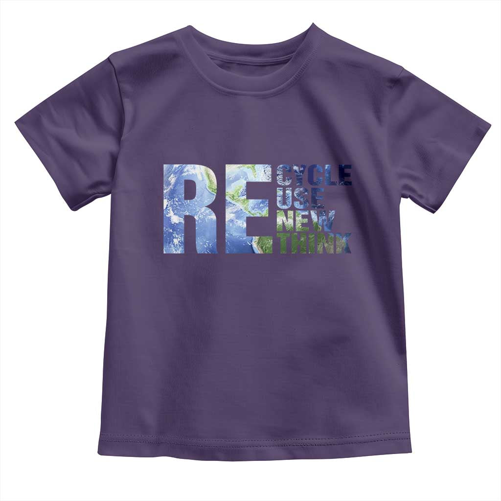 Earth Day Toddler T Shirt Recycle Reuse Renew Rethink TS14 Purple Print Your Wear