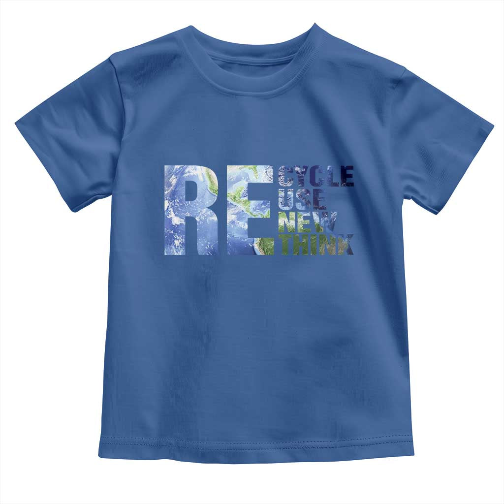 Earth Day Toddler T Shirt Recycle Reuse Renew Rethink TS14 Royal Blue Print Your Wear