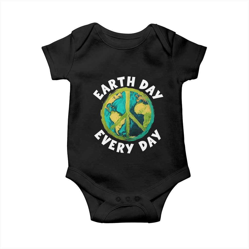 Earth Day Everyday Baby Onesie Peace Sign Nature Lover TS14 Black Print Your Wear