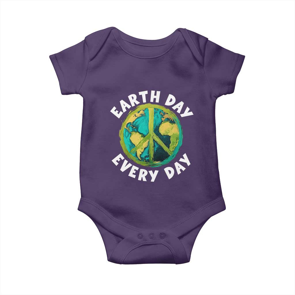 Earth Day Everyday Baby Onesie Peace Sign Nature Lover TS14 Purple Print Your Wear