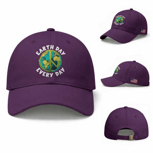 Earth Day Everyday Baseball Cap Peace Sign Nature Lover TS14 Baseball Cap Universal Fit Purple Print Your Wear