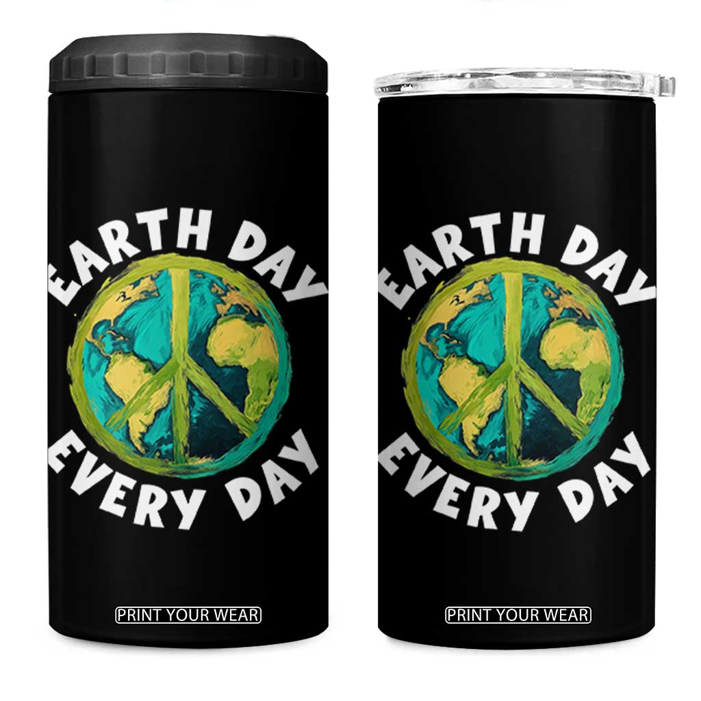 Earth Day Everyday 4 in 1 Can Cooler Tumbler Peace Sign Nature Lover TS14 One Size: 16 oz Black Print Your Wear
